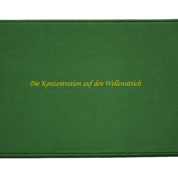 Fußmatte: Die_Konzentration_auf_den_Wellensittich