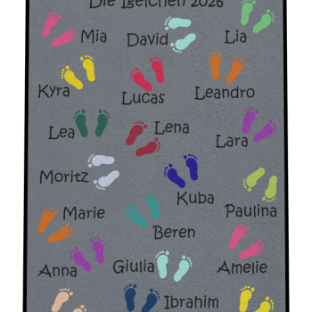 Dreckstückchen: Kindergarten Abschiedsfussmatte Fußpaare N80x120 Entwurf A | Dreckstückchen Fußmatten Fußmatte: Kindergarten Abschiedsfussmatte Fußpaare N80x120 Entwurf A