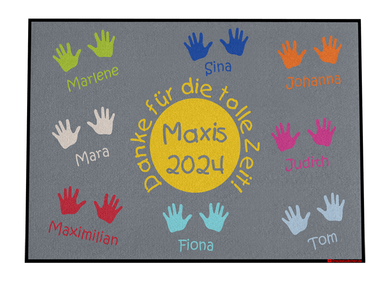 Kindergarten Kita Vorschulkinder Abschiedsfußmatte Maxis mit Kreis (Entwurf  D) Fußmatte kaufen
