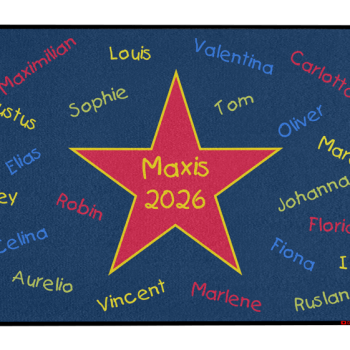 Dreckstückchen: Kindergarten Abschiedsfussmatte Stern mittig N100x70 Entwurf B | Dreckstückchen Fußmatten Fußmatte: Kindergarten Abschiedsfussmatte Stern mittig N100x70 Entwurf B