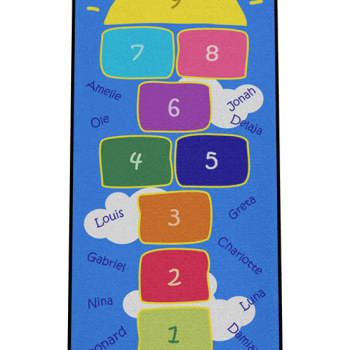 Kindergarten Abschiedsfussmatte Hüpffeld 9 Felder Regenbogen N75x175 Entwurf G | Dreckstückchen Fußmatten Fußmatte Kindergarten Abschiedsfussmatte Hüpffeld 9 Felder Regenbogen N75x175 Entwurf G