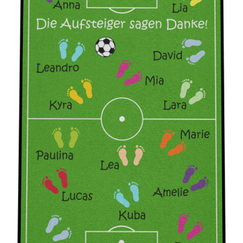 Die Kindergarten Kita Vorschulkinder Abschiedsfußmatte mit Fußballfeld, das perfekte Abschiedsgeschenk Kindergarten Erzieherin