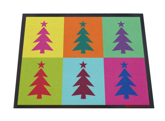 Fußmatte Weihnachtsbaum Popart