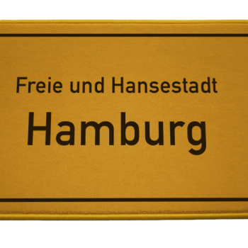 Ortsschild Hamburg Dreckstückchen | Dreckstückchen Fußmatten Fußmatte: Ortsschild Hamburg Dreckstückchen